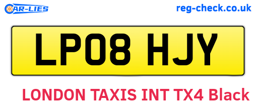LP08HJY are the vehicle registration plates.