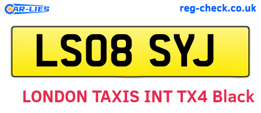 LS08SYJ are the vehicle registration plates.