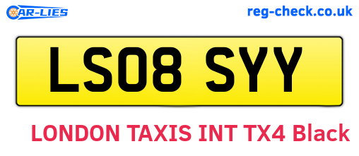LS08SYY are the vehicle registration plates.