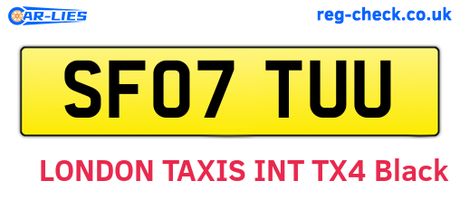 SF07TUU are the vehicle registration plates.