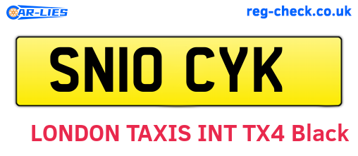 SN10CYK are the vehicle registration plates.