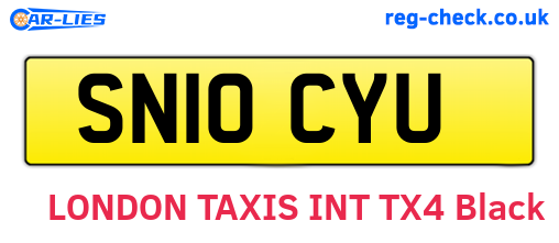 SN10CYU are the vehicle registration plates.