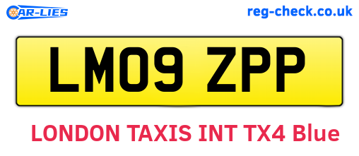 LM09ZPP are the vehicle registration plates.