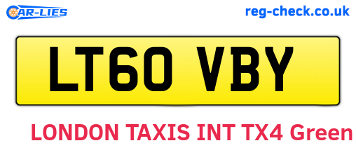 LT60VBY are the vehicle registration plates.