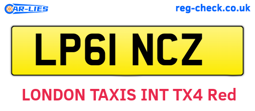LP61NCZ are the vehicle registration plates.