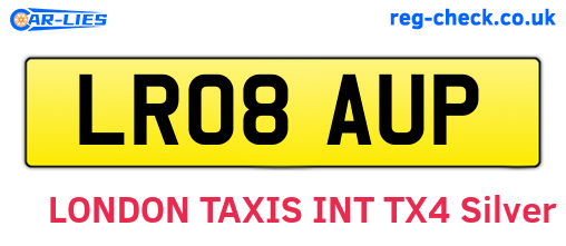 LR08AUP are the vehicle registration plates.