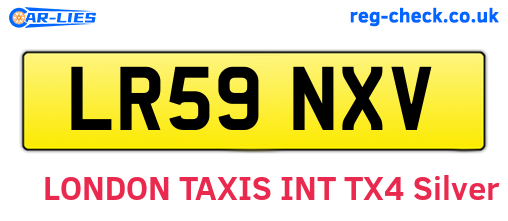 LR59NXV are the vehicle registration plates.