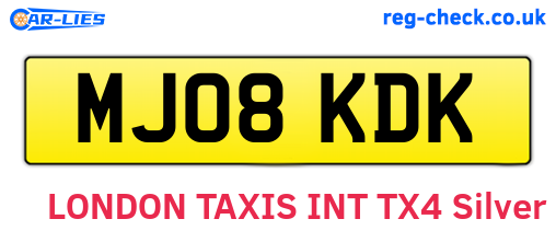 MJ08KDK are the vehicle registration plates.