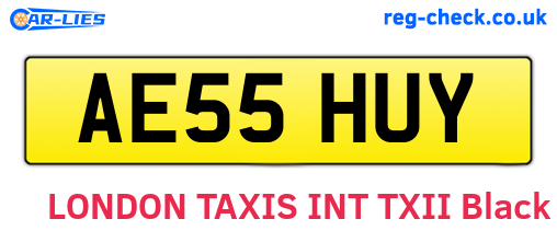 AE55HUY are the vehicle registration plates.