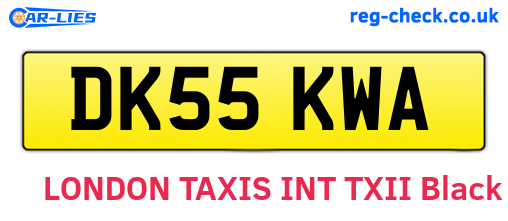 DK55KWA are the vehicle registration plates.