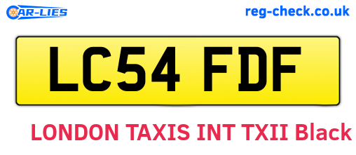 LC54FDF are the vehicle registration plates.