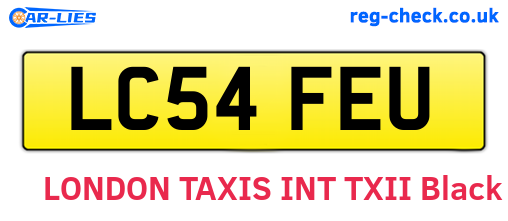 LC54FEU are the vehicle registration plates.