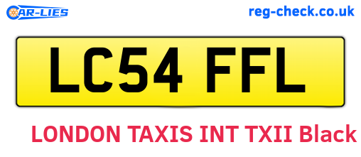 LC54FFL are the vehicle registration plates.