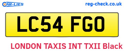 LC54FGO are the vehicle registration plates.