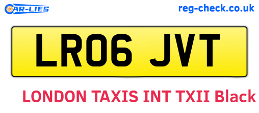LR06JVT are the vehicle registration plates.