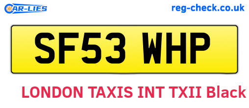 SF53WHP are the vehicle registration plates.