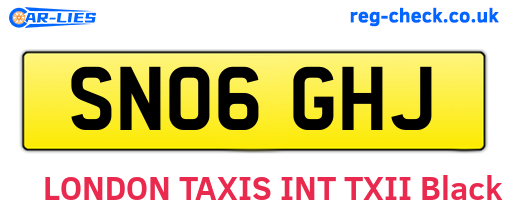 SN06GHJ are the vehicle registration plates.