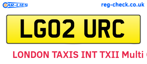 LG02URC are the vehicle registration plates.