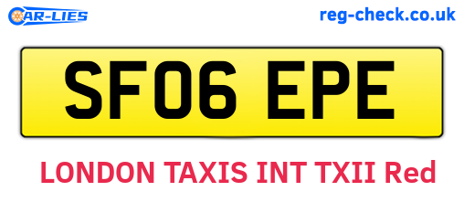 SF06EPE are the vehicle registration plates.