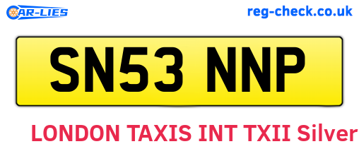 SN53NNP are the vehicle registration plates.