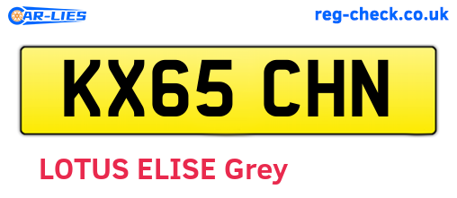 KX65CHN are the vehicle registration plates.