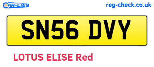 SN56DVY are the vehicle registration plates.