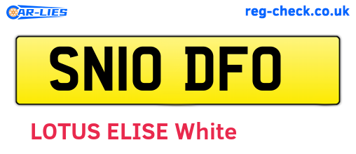 SN10DFO are the vehicle registration plates.