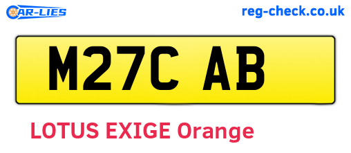 M27CAB are the vehicle registration plates.