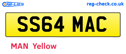 SS64MAC are the vehicle registration plates.