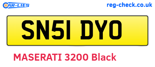 SN51DYO are the vehicle registration plates.