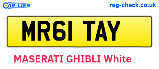 MR61TAY are the vehicle registration plates.