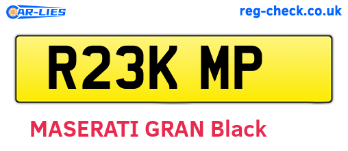 R23KMP are the vehicle registration plates.