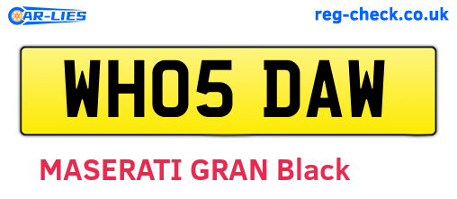 WH05DAW are the vehicle registration plates.