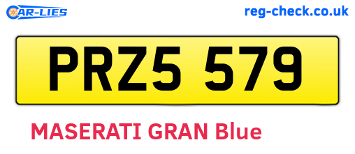 PRZ5579 are the vehicle registration plates.