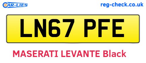 LN67PFE are the vehicle registration plates.