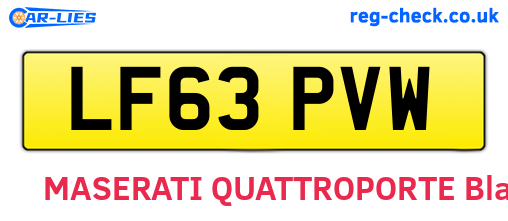 LF63PVW are the vehicle registration plates.