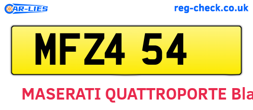 MFZ454 are the vehicle registration plates.