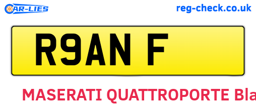 R9ANF are the vehicle registration plates.