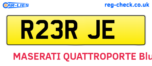 R23RJE are the vehicle registration plates.