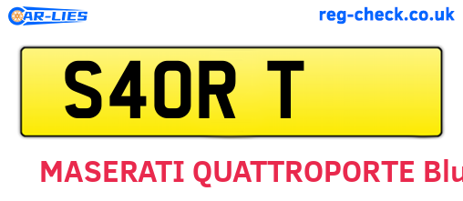 S4ORT are the vehicle registration plates.