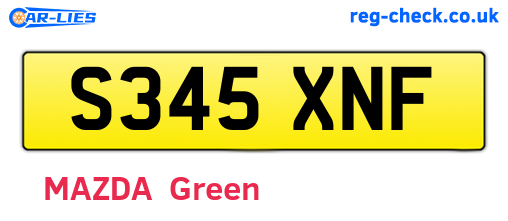 S345XNF are the vehicle registration plates.