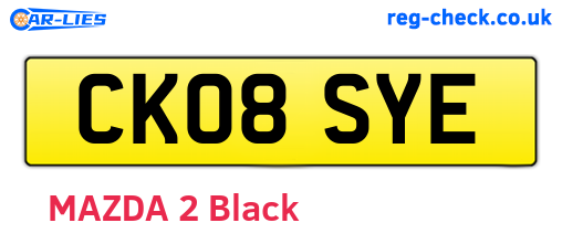 CK08SYE are the vehicle registration plates.