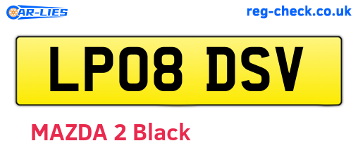LP08DSV are the vehicle registration plates.