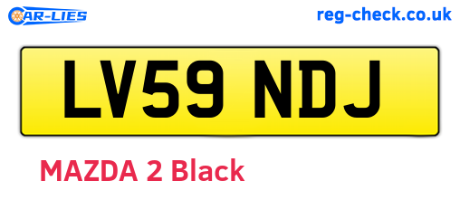 LV59NDJ are the vehicle registration plates.