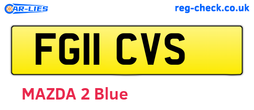 FG11CVS are the vehicle registration plates.