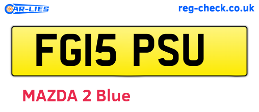 FG15PSU are the vehicle registration plates.