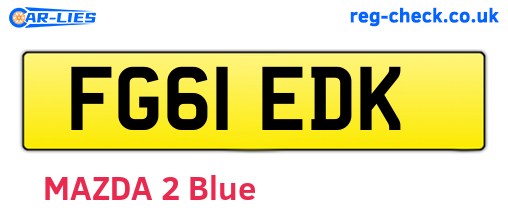 FG61EDK are the vehicle registration plates.