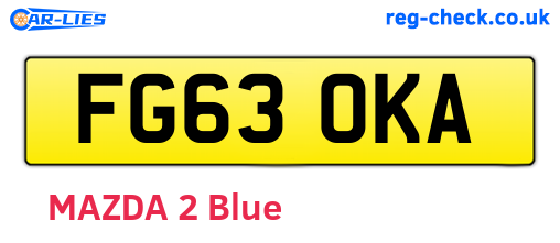 FG63OKA are the vehicle registration plates.