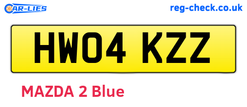HW04KZZ are the vehicle registration plates.