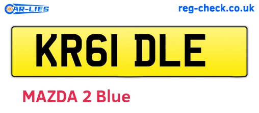 KR61DLE are the vehicle registration plates.